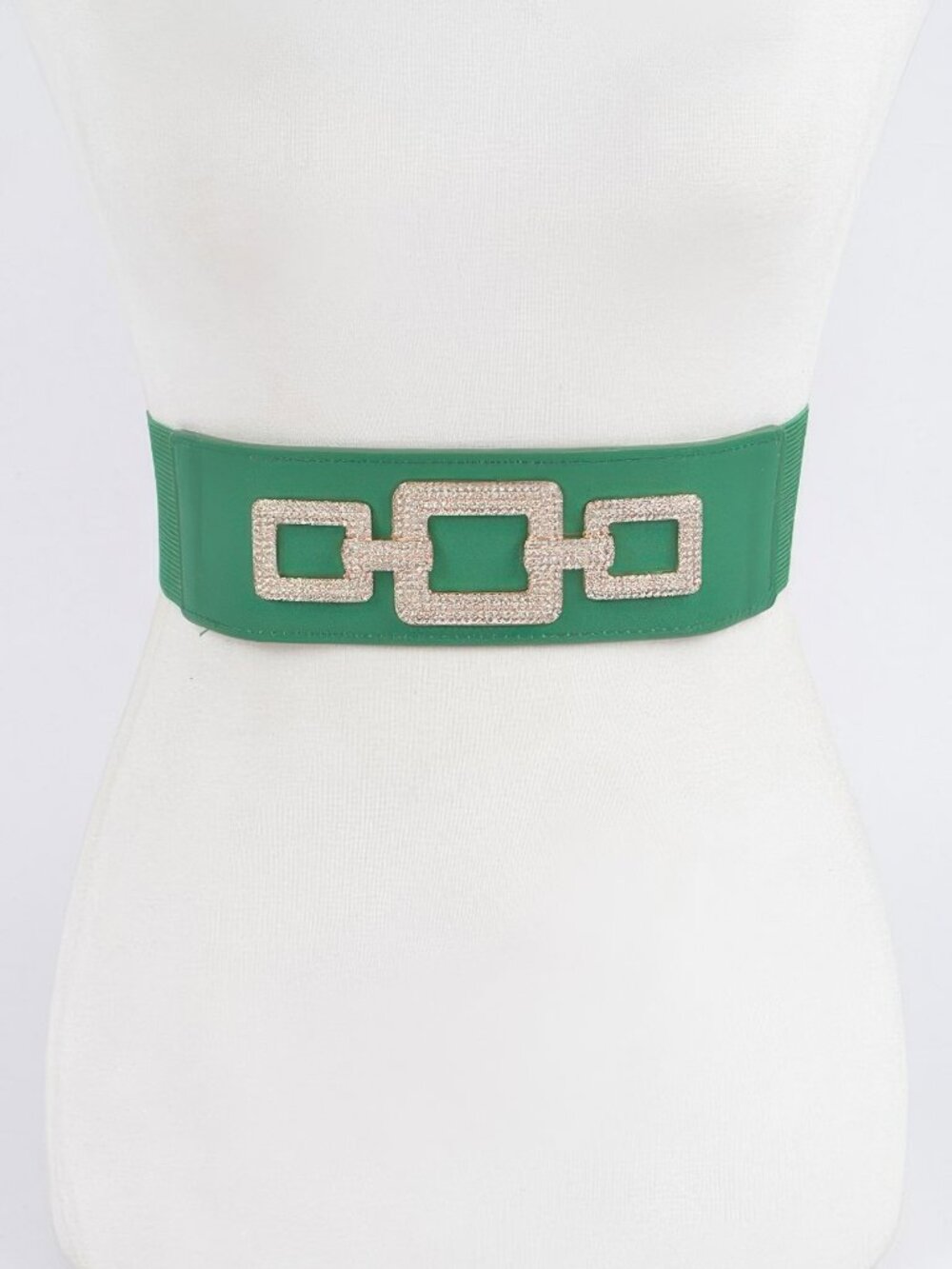 Rhinestone Link Plus Size Elastic Belt